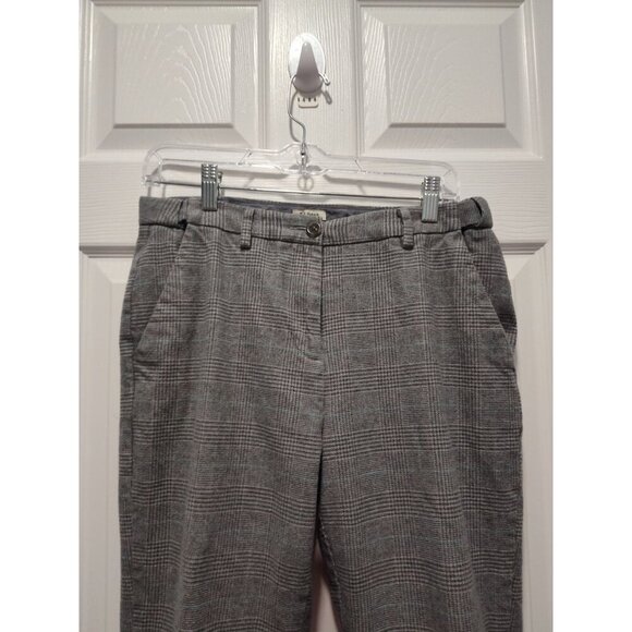 L.L. Bean Pants Womens Size 8 REG Gray Plaid Lined Classic‎ Fit Straight Leg - Picture 6 of 9